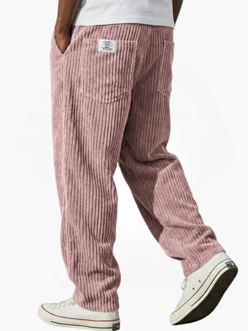 Men's Corduroy Trousers Wide Leg with Elastic Waist