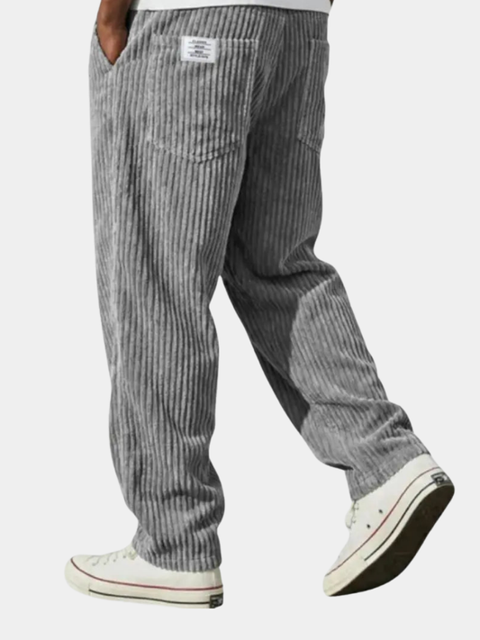Men's Corduroy Trousers Wide Leg with Elastic Waist