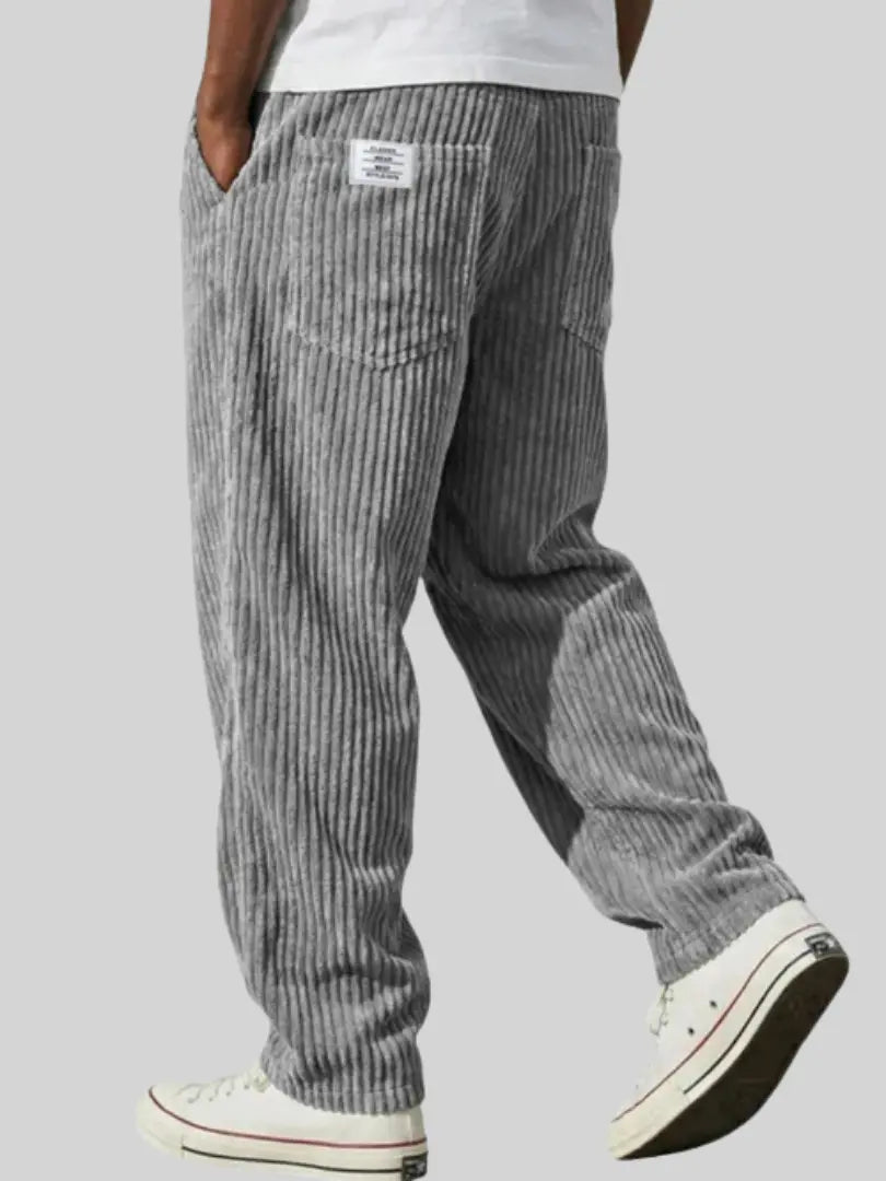 Men's Corduroy Trousers Wide Leg with Elastic Waist