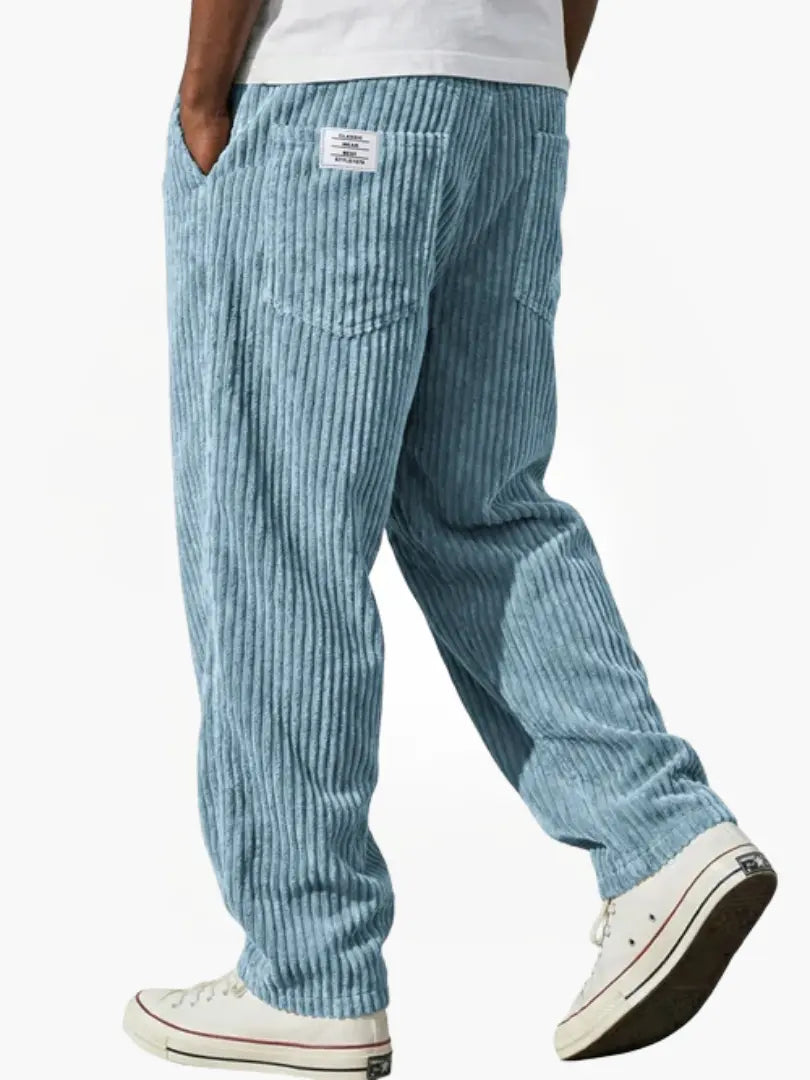 Men's Corduroy Trousers Wide Leg with Elastic Waist