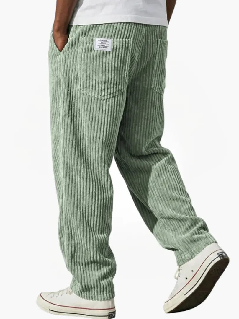 Men's Corduroy Trousers Wide Leg with Elastic Waist