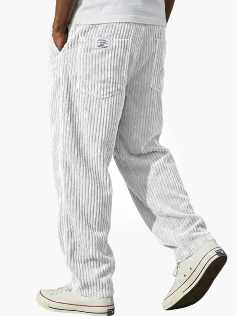 Men's Corduroy Trousers Wide Leg with Elastic Waist