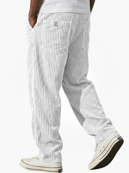 Men's Corduroy Trousers Wide Leg with Elastic Waist