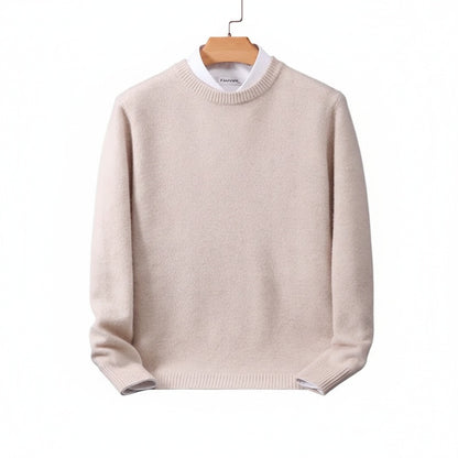 Men's Crew Neck Sweater with Ribbed Trim