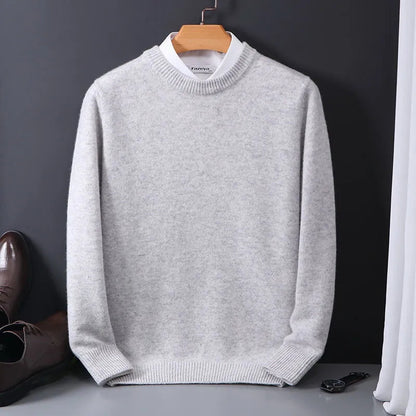 Men's Crew Neck Sweater with Ribbed Trim