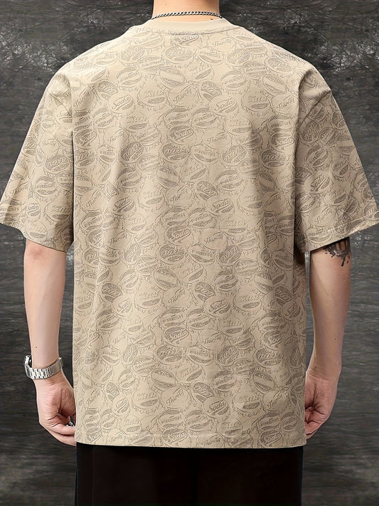 Men's Crewneck T-Shirt with Bottle Cap Graphic Print