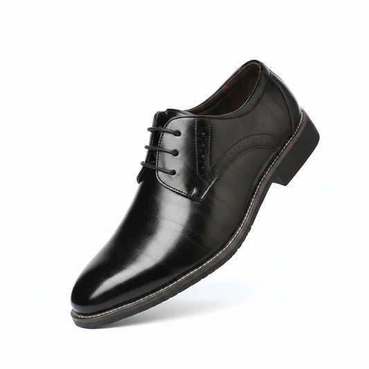 Men's Derby Brogue Dress Shoes with Lace-Up Closure and Pointed Toe