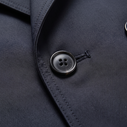 Men's Double-Breasted Trench Coat with Detachable Liner and Epaulettes