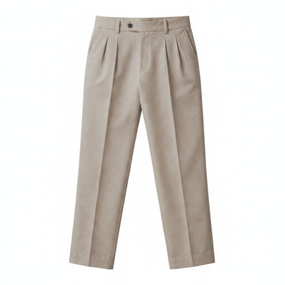 Men's Dress Pants Pleated Front with Straight Leg and Relaxed Fit