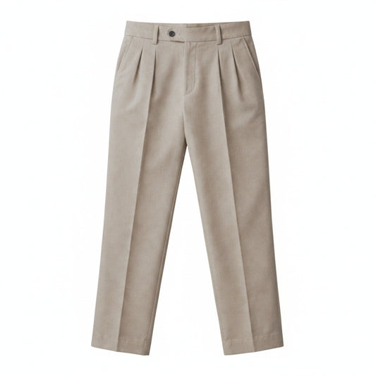 Men's Dress Pants Pleated Front with Straight Leg and Relaxed Fit