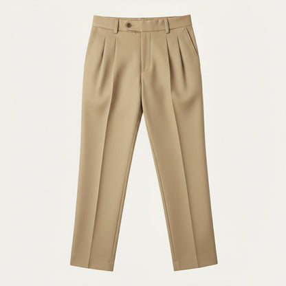 Men's Dress Pants Pleated Front with Straight Leg and Relaxed Fit
