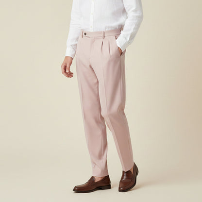 Men's Dress Pants Pleated Front with Straight Leg and Relaxed Fit