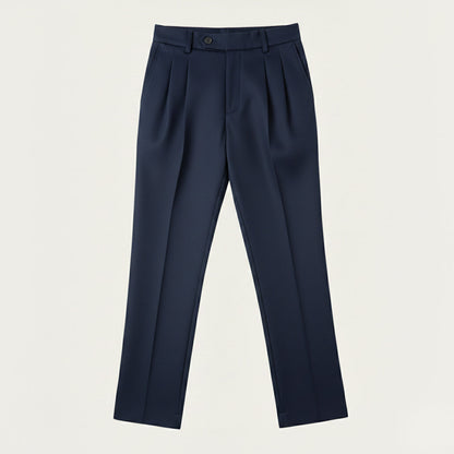 Men's Dress Pants Pleated Front with Straight Leg and Relaxed Fit