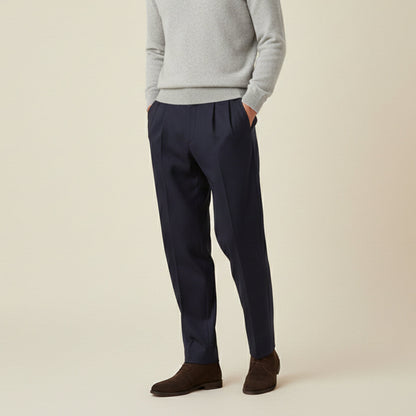 Men's Dress Pants Pleated Front with Straight Leg and Relaxed Fit