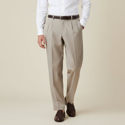 Men's Dress Pants Pleated Front with Straight Leg and Relaxed Fit