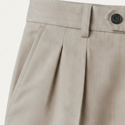 Men's Dress Pants Pleated Front with Straight Leg and Relaxed Fit