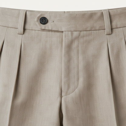 Men's Dress Pants Pleated Front with Straight Leg and Relaxed Fit