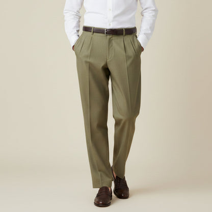 Men's Dress Pants Pleated Front with Straight Leg and Relaxed Fit