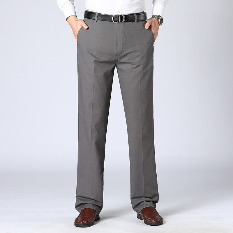 Men's Dress Trousers with Pleats and Side Pockets Slim Fit