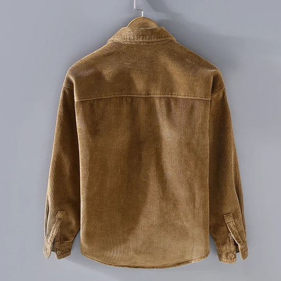 Men's Fleece-Lined Button-Up Shirt Jacket with Chest Pockets