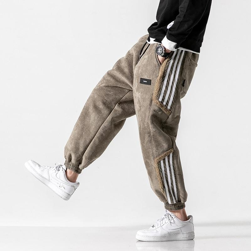 Men's Fleece-Lined Relaxed Fit Joggers with Tapered Legs