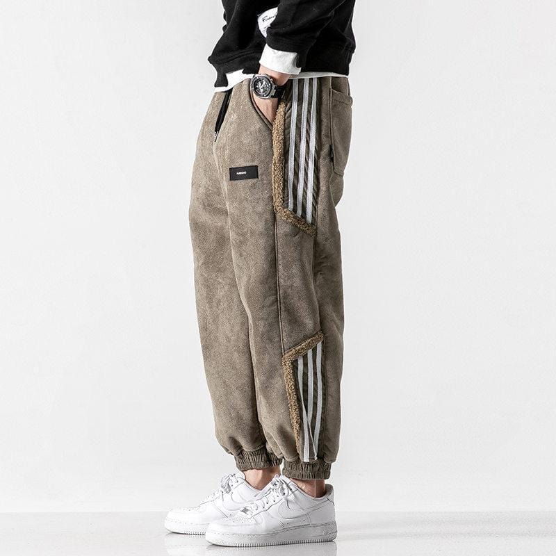 Men's Fleece-Lined Relaxed Fit Joggers with Tapered Legs