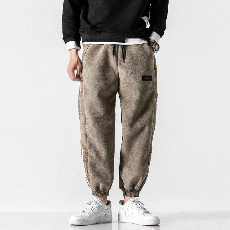 Men's Fleece-Lined Relaxed Fit Joggers with Tapered Legs