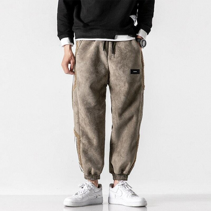 Men's Fleece-Lined Relaxed Fit Joggers with Tapered Legs