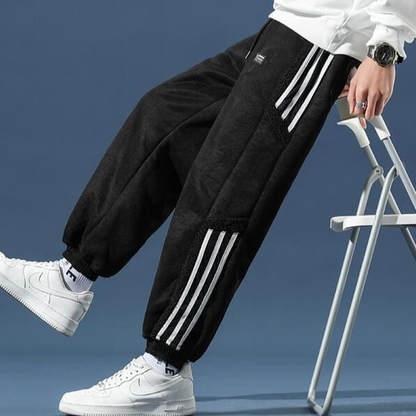 Men's Fleece-Lined Relaxed Fit Joggers with Tapered Legs
