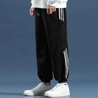 Men's Fleece-Lined Relaxed Fit Joggers with Tapered Legs