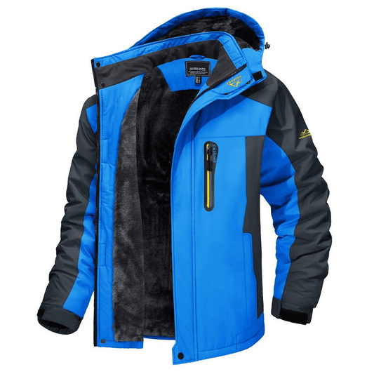 Men's Fleece-Lined Weatherproof Shell Jacket with Hood