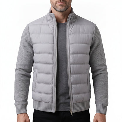 Men's Fleece Sleeve Puffer Jacket with Tailored Fit