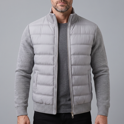 Men's Fleece Sleeve Puffer Jacket with Tailored Fit