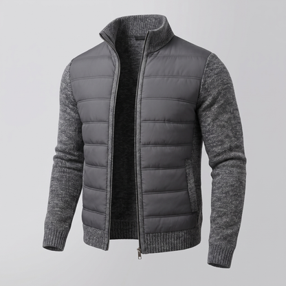 Men's Fleece Sleeve Puffer Jacket with Tailored Fit
