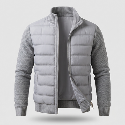 Men's Fleece Sleeve Puffer Jacket with Tailored Fit