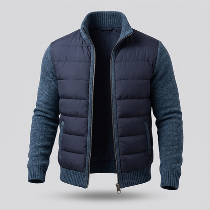 Men's Fleece Sleeve Puffer Jacket with Tailored Fit