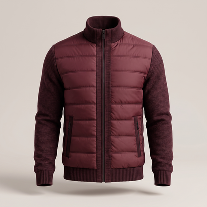 Men's Fleece Sleeve Puffer Jacket with Tailored Fit