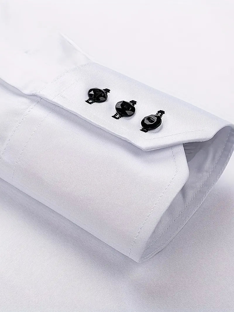 Men's Formal Shirt Long Sleeve with Button-Down Collar Slim Fit