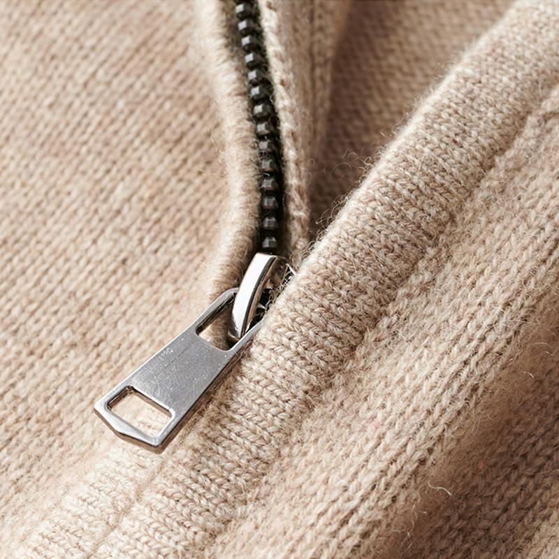 Men's Half-Zip Sweater with Stand Collar