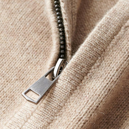 Men's Half-Zip Sweater with Stand Collar