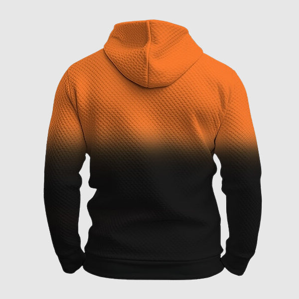Men's Halloween Hoodie with Pumpkin Face Print and Gradient Design
