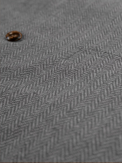 Men's Herringbone Suit Vest with Notch Lapel