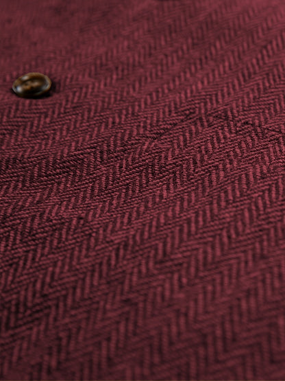 Men's Herringbone Suit Vest with Notch Lapel