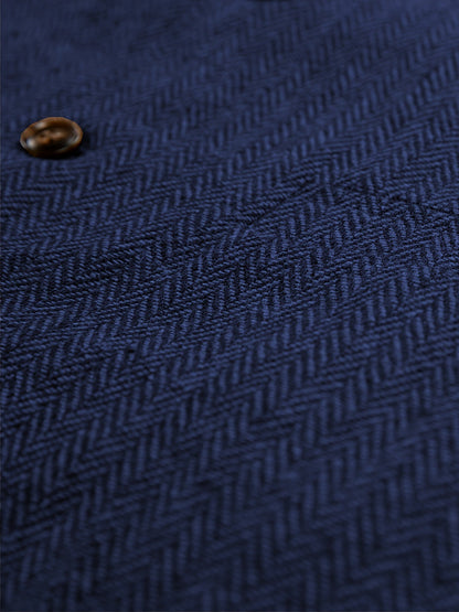 Men's Herringbone Suit Vest with Notch Lapel