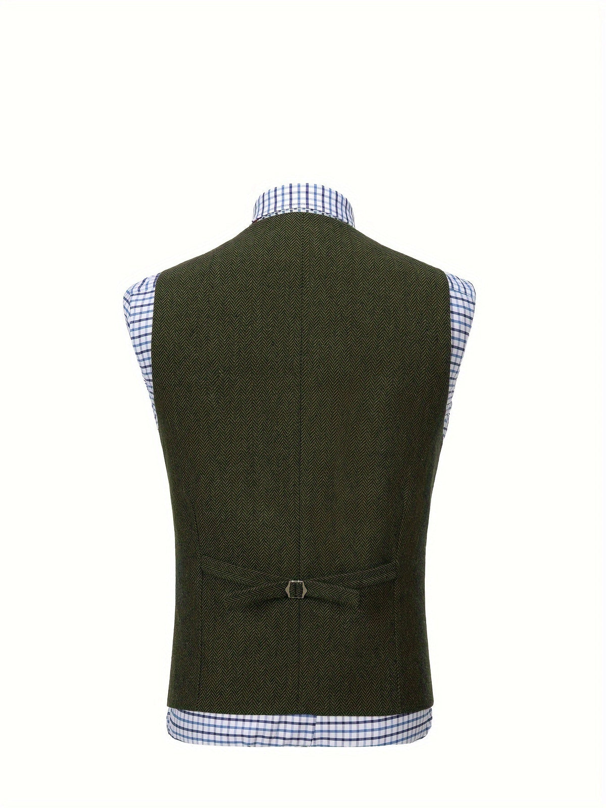Men's Herringbone Suit Vest with Notch Lapel
