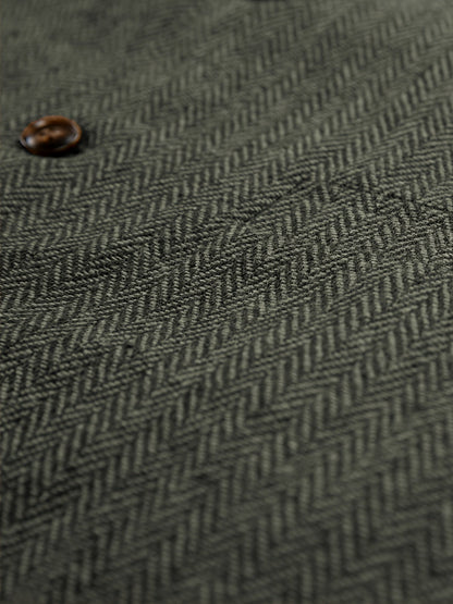 Men's Herringbone Suit Vest with Notch Lapel