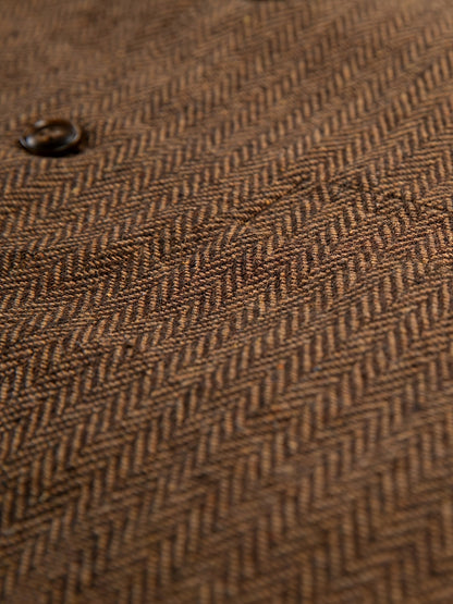 Men's Herringbone Suit Vest with Notch Lapel