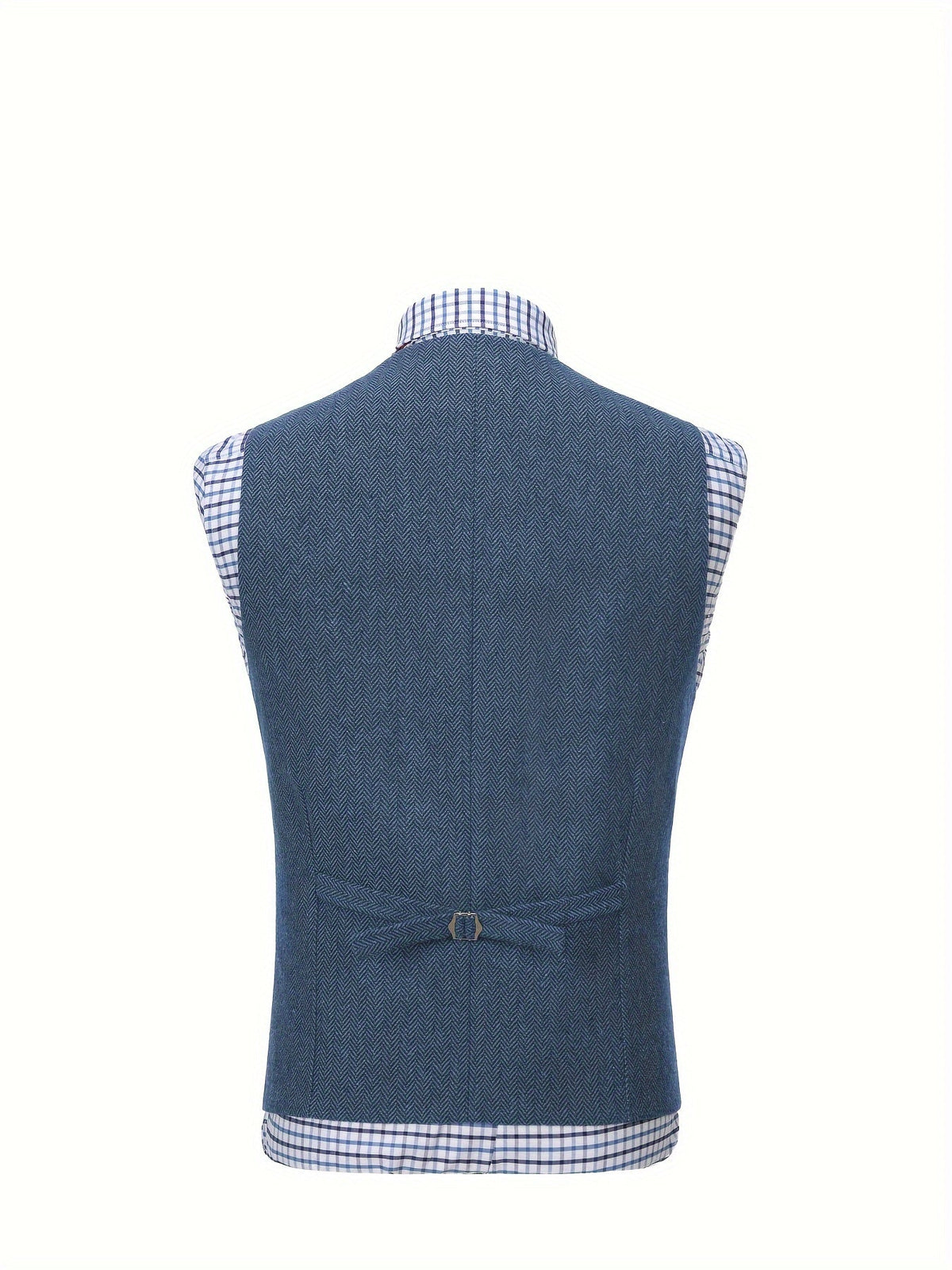 Men's Herringbone Suit Vest with Notch Lapel
