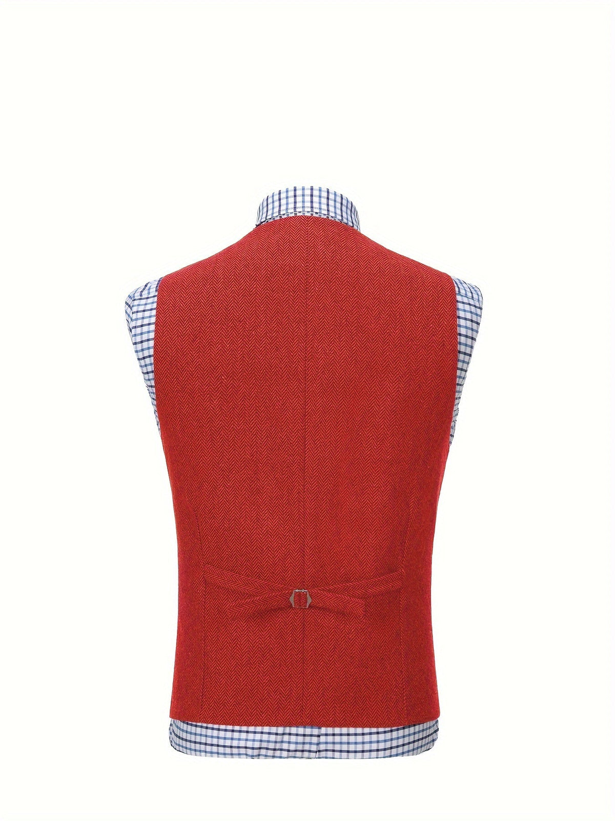 Men's Herringbone Suit Vest with Notch Lapel