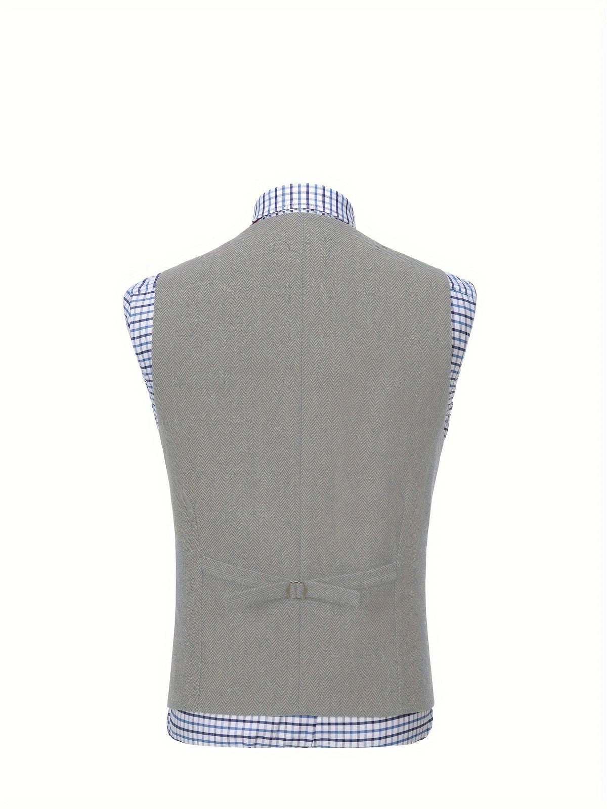 Men's Herringbone Suit Vest with Notch Lapel